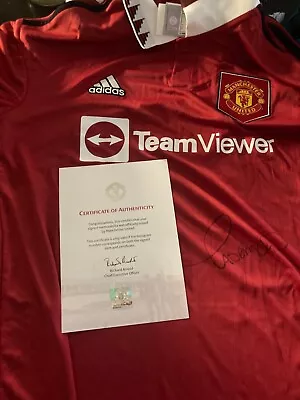Signed Casemiro Man Utd Home Shirt With COA. Size L. New With Tags. • £375