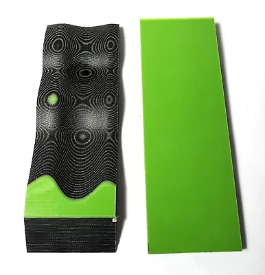  G10 3/16 187 6x2 ACID GREEN / BLACK LAYERED KNIFE HANDLE SCALES 2 Pcs.  • $11.99