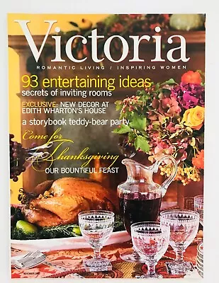 Vtg VICTORIA Magazine THANKSGIVING-OUR BOUNTIFUL FEAST Nov 2002 Romantic Living • $9.88