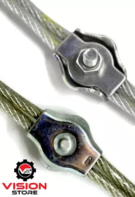 £4.83 • Buy Galvanized Simplex Wire Rope Clamps Grips Steel 2mm 3mm 4mm 5mm 6mm