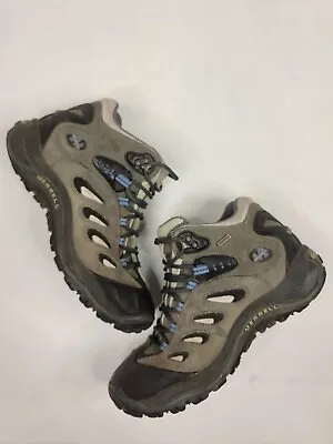 Merrell Womens Sz 10 Hiking Boots Reflex Mid Waterproof Shale Gray Trail Shoes • $24.32