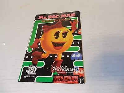 Vintage MS. PACMAN SUPER NINTENDO Instruction MANUAL ONLY AUTHENTIC  1982 • $5.99