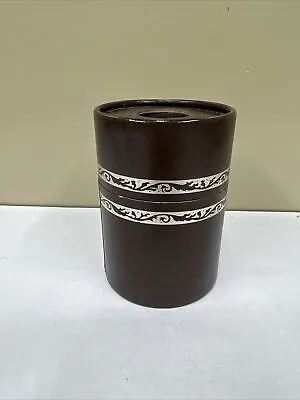 Vintage Paper Clip Holder Magnetic Desk Brown Faux Leather MCM Mid Century ‘70s • $15.99