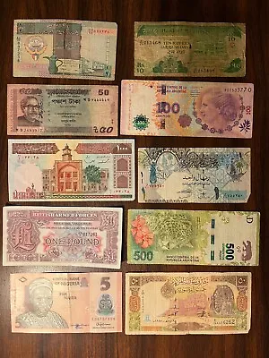 MUST HAVE Exclusive Set Of 10 Assorted World Banknotes Mixed Foreign Paper Money • $10.95