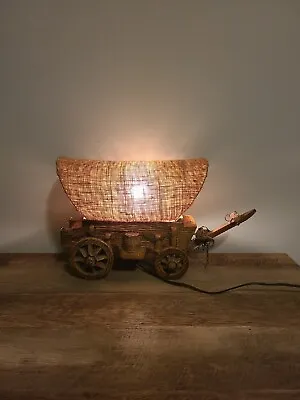 $109.99 • Buy Vintage Wood Western Covered Wagon Table Lamp