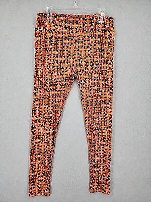 NEW LulaRoe Orange Multi Colored Abstract Pattern  Tall Curvy Leggings • $18.99