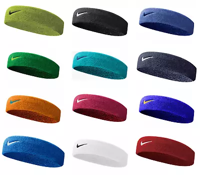 Nike Swoosh Headband Gym Tennis Training Sweatband Sports Running Sweatband Fit • $34.05