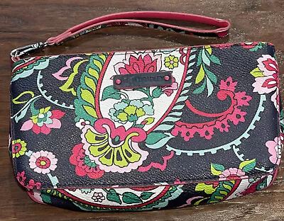 Vera Bradley Petal Paisley Wristlet Tech Case Pink Navy Retired Summer 2014 • $14.99