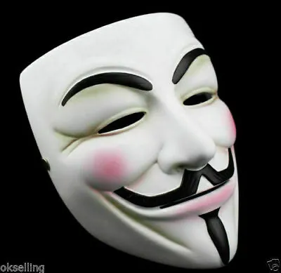 V For Vendetta Mask Cosplay Guy Fawkes Anonymous Mask Halloween Resin Party Prop • £28.07