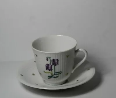 Rorstrand Sweden Uppland Kungsangslilja Lily Demitasse Espresso Cup & Saucer Set • $20