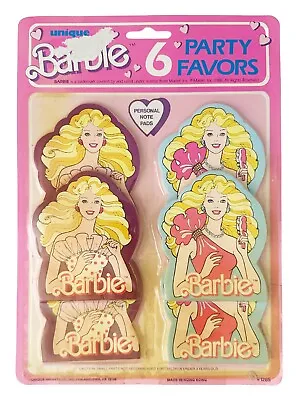 BARBIE VINTAGE 1988 NOTEPADS FAVORS (6) ~ Girls Birthday Party Supplies Pink • $13.25