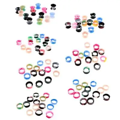 Mixed Colors Ear Tunnels Plugs Gauges Tapers For Earlobe  Stretching Set - Soft • £5.70