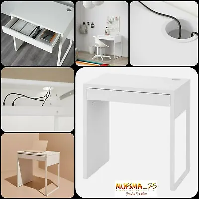 Ikea Micke Desk White 73x50 Cm For Home Office With Drawer Working Study Writing • £95.99