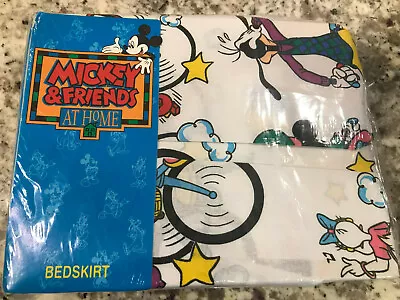 Vintage Disney Twin Bedskirt Goofy Mickey Minnie Mouse Toddler NOS • $29.99