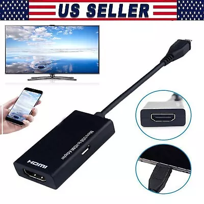 Micro USB To HDMI Adapter HDTV 1080P HDMI Male To VGA Female Adapter Cable • $6.99