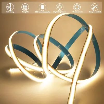 COB LED Strip Lights High Density Dimmable Flexible Tape Lamp Warm/Natural/White • $24.60