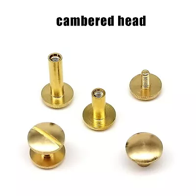 £13.79 • Buy 5/20pc Solid Brass Leather Belt Wallet Chicago Screw Nail Stud Bind Rivet 3-25mm