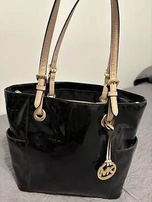 Michael Kors Black Patent Color Block Tote • $25