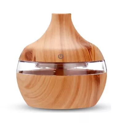 Essential Aroma Oil Diffuser Ultrasonic Wood Grain LED Light Room Air Humid • $14.40