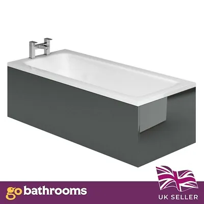 Newton Anthracite Grey Gloss Effect MDF Adjustable Height Front Bath Panel 180cm • £132.87