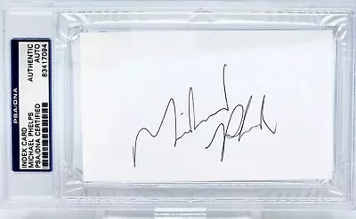 📈 MICHAEL PHELPS PSA DNA AUTO 📈 GRADED Signature Autograph INDEX 3X5 10 USA • $249.98