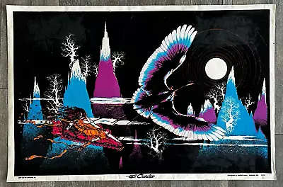 Lesbian Lovers Flocked Blacklight Vintage Poster 1971 EL CONDOR Fantasy Art • $65