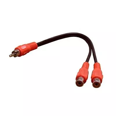 Eagle 6 Inch RCA Male To 2 Dual RCA Female Cable Y Splitter With Red Ends A/V • $0.99