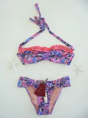 $35.99 • Buy Bnwt Tigerlily Ladies Guaba Wings Bandeau Bikini Size 6 Rrp $199.95 (crystall)