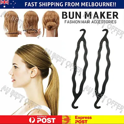 $3.25 • Buy Hair Bun Maker Magic Beauty Twist Styling Band Tool Braid Clip Accessories AU