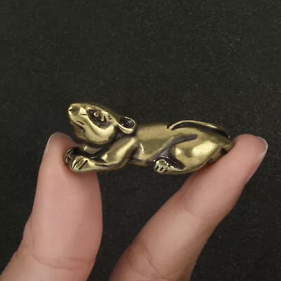 Solid Brass Mouse Figurine Small Statue Home Ornament Figurines Collectibles • $13.19