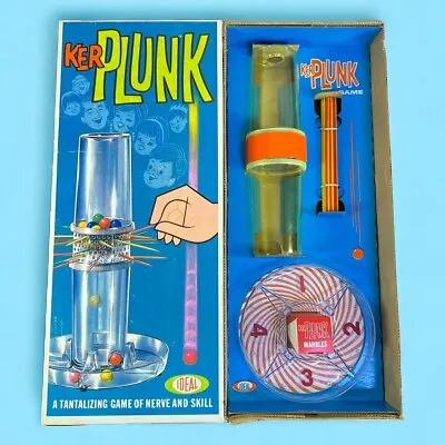 Vintage Kerplunk Game By Ideal 1967 Original Box Cats Eye Marbles & Sticks *READ • $44.87