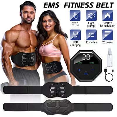 EMS Abdominal Muscle Toning Trainer Toner Binder Gym ABS Stimulator Fitness Belt • $22.99