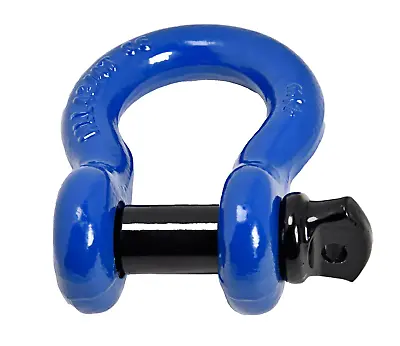 Premium BLUE D-Ring 3/4  Bow Shackle W BLACK Screw Pin 10500 LB Capacity Jeep CJ • $18.53