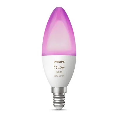 $107 • Buy Philips 5.3W Hue White/Color Dimmable Globe LED Light Bulb E14 Bluetooth Control