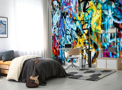 £100.74 • Buy Graffiti Wallpaper Photo Wall Mural Kids Teenager's Room Street Art Paper Poster