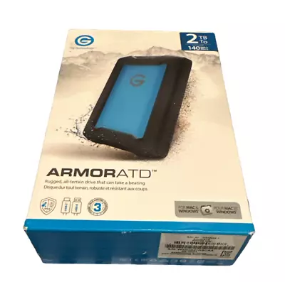 G-Technology 2TB ArmorATD All-Terrain Rugged Portable External HDD USB-C • $69.95