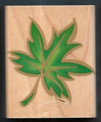 BOLD MAPLE TREE LEAF PRINT FALL Autumn Hero Arts E1526 Wood Mount Rubber Stamp • $6.99