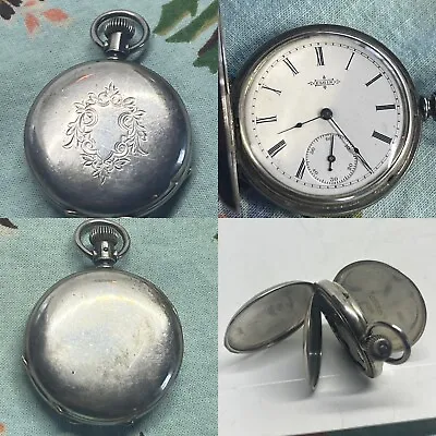 Elgin Watch Company Pocket Watch W/Coin Silver Case Model 1 Grade 67 15 Jewel • $120