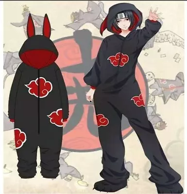 Adult Naruto Akatsuki  Kigurumi Pajamas Costume Anime Cosplay Jumpsuit • $29.99