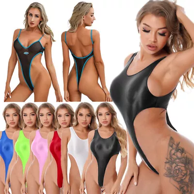 Womens See-Through Mesh One Piece Bodysuit Monokini Swimsuit Sexy Beach Swimwear • $13.19