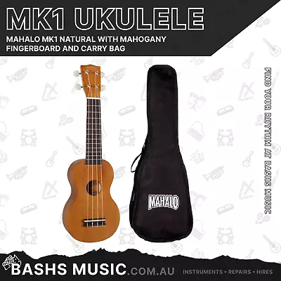 Mahalo Kahiko Series Soprano Ukulele Transparent Natural Semi-Gloss) + Carry Bag • $34.99