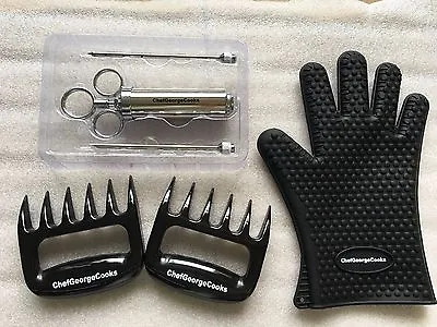  Stainless Steel Marinade Meat Injector Set With Meat Shredders 2 Gloves 2 Tips • $25