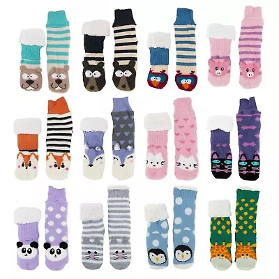 £12.90 • Buy Women's Animal Thermal Fleece Warm Cozy Fuzzy Crew Cabin Indoor Outdoor Socks