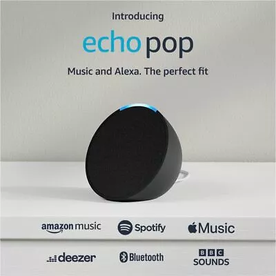 Amazon Echo Pop Speaker 2023 Alexa  Compact Wi-Fi Bluetooth! UK STOCK! NEW! FAST • £33.99