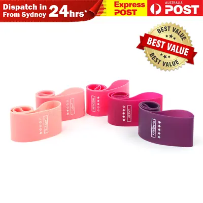 $3.98 • Buy New 5pcs Yoga Bands Set Resistance Loop Strap Crossfit Fitness Booty Exercise 