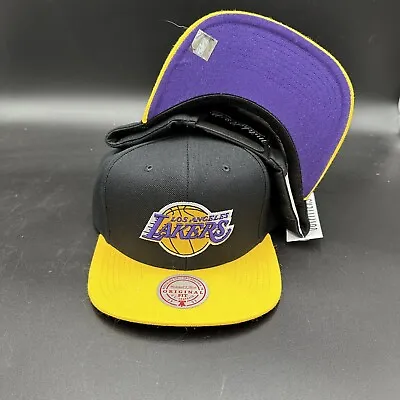 Mitchell & Ness Los Angeles LA Lakers Snapback Hat 2-tone Black/Yellow • $29.99