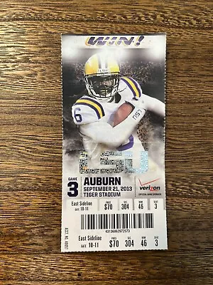 2013 Lsu Tigers Vs Auburn Tigers College Football Ticket Stub 9/21/13 Sec • $4.50