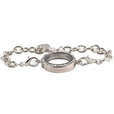 Magnetic Crystal Living Memory Locket Bracelet For Floating Charms Gift (Silver) • $8.75