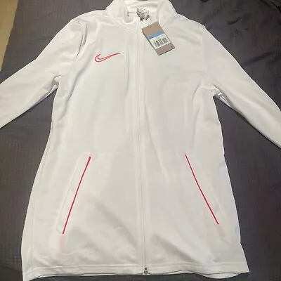 £20 • Buy NEW Nike Track Top Small White Swoosh Full Zip Tracksuit Top Dri-Fit Mens M