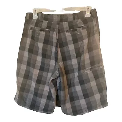 Vintage 90s OP Ocean Pacific Shorts 34 Men's Black Plaid Gray Style OM3852 • $18.99